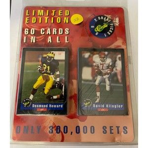 1992 CLASSIC NFL DRAFT PICKS FACTORY SEAL COMPLETE 60 CARD SET